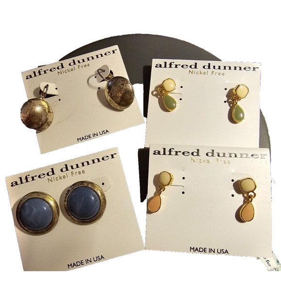 NIP Alfred Dunner 8 pairs of nickle free pierced earrings - Stud and Dangle Drop - Picture 1 of 2